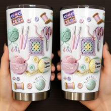 Load image into Gallery viewer, Personalized 20oz Stainless Steel Tumbler Yarn Love Gift for Crafters