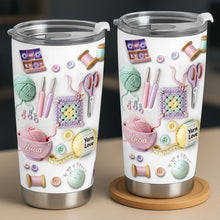 Load image into Gallery viewer, Personalized 20oz Stainless Steel Tumbler Yarn Love Gift for Crafters