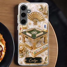 Load image into Gallery viewer, Personalized Clear Phone Case for Mahjong Lovers | Custom Name Gift