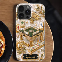 Load image into Gallery viewer, Personalized Clear Phone Case for Mahjong Lovers | Custom Name Gift