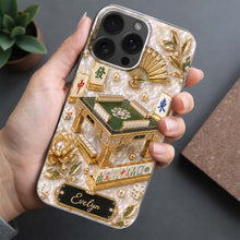 Load image into Gallery viewer, Personalized Clear Phone Case for Mahjong Lovers | Custom Name Gift