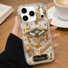 Load image into Gallery viewer, Personalized Clear Phone Case for Mahjong Lovers | Custom Name Gift