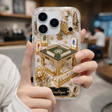 Load image into Gallery viewer, Personalized Clear Phone Case for Mahjong Lovers | Custom Name Gift