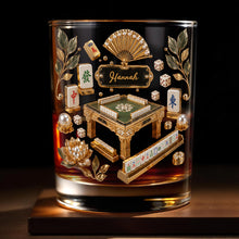 Load image into Gallery viewer, Personalized Custom Whiskey Glass with Gold Tiles for Dad