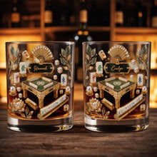 Load image into Gallery viewer, Personalized Custom Whiskey Glass with Gold Tiles for Dad