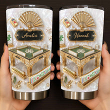 Load image into Gallery viewer, Personalized Mahjong Themed Tumbler Custom Name Gift for Hobbyists