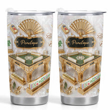 Load image into Gallery viewer, Personalized Mahjong Themed Tumbler Custom Name Gift for Hobbyists