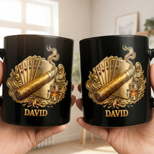 Load image into Gallery viewer, Personalized Poker Cigar Mug Custom Name Gift for Dad
