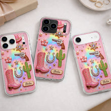 Load image into Gallery viewer, Personalized Clear Phone Case Cowgirl Design Custom Name Gift