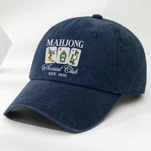 Load image into Gallery viewer, Personalized Washed Denim Cap Custom Mahjong Gift for Hobbyists