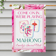 Load image into Gallery viewer, Personalized Mahjong Garden Flag Custom Name Floral Gift