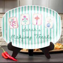 Load image into Gallery viewer, Personalized Custom Plate with Watercolor Mahjong Design for Hobbyists Gift