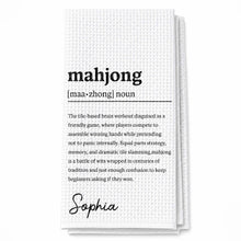 Load image into Gallery viewer, Personalized Mahjong Definition Kitchen Towel Gift for Hobbyists