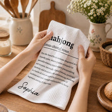 Load image into Gallery viewer, Personalized Mahjong Definition Kitchen Towel Gift for Hobbyists