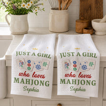 Load image into Gallery viewer, Personalized Mahjong Kitchen Towel Custom Gift for Her