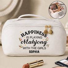 Load image into Gallery viewer, Personalized Faux Leather Makeup Bag Mahjong Gift for Her