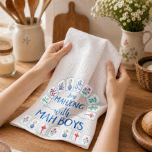 Load image into Gallery viewer, Personalized Mahjong Kitchen Towel Custom Name Gift for Him