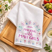Load image into Gallery viewer, Personalized Mahjong Kitchen Towel Custom Name Gift for Him