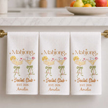 Load image into Gallery viewer, Personalized Kitchen Towel Mahjong Social Club Gift for Hobbyists