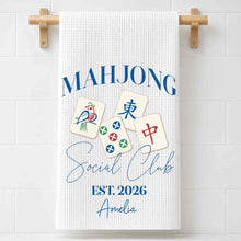 Load image into Gallery viewer, Personalized Mahjong Themed Kitchen Towel Custom Gift for Game Lovers