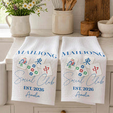 Load image into Gallery viewer, Personalized Mahjong Themed Kitchen Towel Custom Gift for Game Lovers