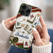 Load image into Gallery viewer, Personalized Clear Phone Case for Mahjong Lovers | Custom Name Gift