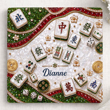 Load image into Gallery viewer, Personalized Mahjong Coaster Custom Name Square Ceramic Gift