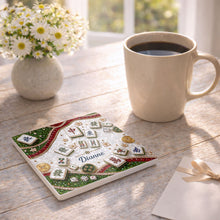 Load image into Gallery viewer, Personalized Mahjong Coaster Custom Name Square Ceramic Gift
