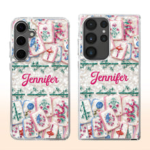 Load image into Gallery viewer, Personalized Clear Phone Case Custom Name Mahjong Gift for Besties