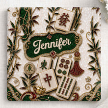 Load image into Gallery viewer, Personalized Mahjong Game Night Ceramic Coaster Custom Design Gift