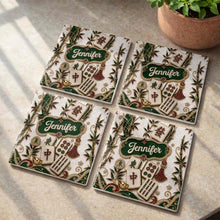 Load image into Gallery viewer, Personalized Mahjong Game Night Ceramic Coaster Custom Design Gift