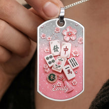 Load image into Gallery viewer, Personalized Mahjong Dog Tag Necklace Custom Name Gift