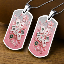 Load image into Gallery viewer, Personalized Mahjong Dog Tag Necklace Custom Name Gift