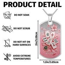 Load image into Gallery viewer, Personalized Mahjong Dog Tag Necklace Custom Name Gift