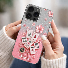 Load image into Gallery viewer, Personalized Clear Phone Case Cherry Blossoms Design Custom Name Gift for Her