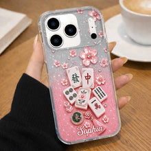 Load image into Gallery viewer, Personalized Clear Phone Case Cherry Blossoms Design Custom Name Gift for Her