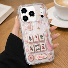 Load image into Gallery viewer, Personalized Clear Phone Case with Cherry Blossoms for Mahjong Lovers