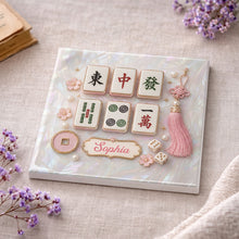 Load image into Gallery viewer, Personalized Mahjong Tiles Ceramic Coaster Custom Gift for Her