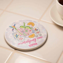 Load image into Gallery viewer, Personalized Mahjong Coaster Custom Name Gift for Bestie
