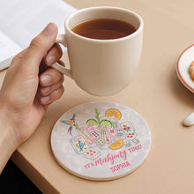 Load image into Gallery viewer, Personalized Mahjong Coaster Custom Name Gift for Bestie