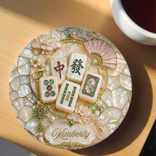 Load image into Gallery viewer, Personalized Mahjong Ceramic Coaster Custom Name Gift for Mom