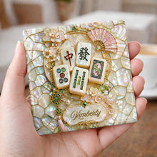 Load image into Gallery viewer, Personalized Mahjong Tiles Ceramic Coaster Custom Gift for Grandma