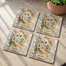 Load image into Gallery viewer, Personalized Mahjong Tiles Ceramic Coaster Custom Gift for Grandma