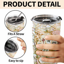 Load image into Gallery viewer, Personalized Floral Mahjong Tiles Custom Name Tumbler 20oz Gift