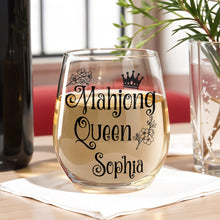 Load image into Gallery viewer, Personalized Stemless Wine Glass for Mahjong Queen Gift