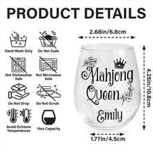 Load image into Gallery viewer, Personalized Stemless Wine Glass for Mahjong Queen Gift