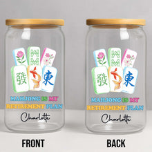 Load image into Gallery viewer, Personalized Floral Mahjong Tiles Glass Can Custom Name Gift for Mom