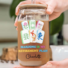 Load image into Gallery viewer, Personalized Floral Mahjong Tiles Glass Can Custom Name Gift for Mom