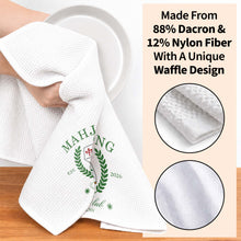 Load image into Gallery viewer, Personalized Mahjong Kitchen Towel Custom Gift for Game Night