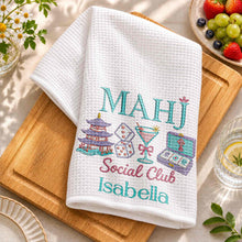 Load image into Gallery viewer, Personalized Mahj Social Club Kitchen Towel Custom Name Gift
